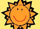 Das grafische Bild zeigt eine Sonne