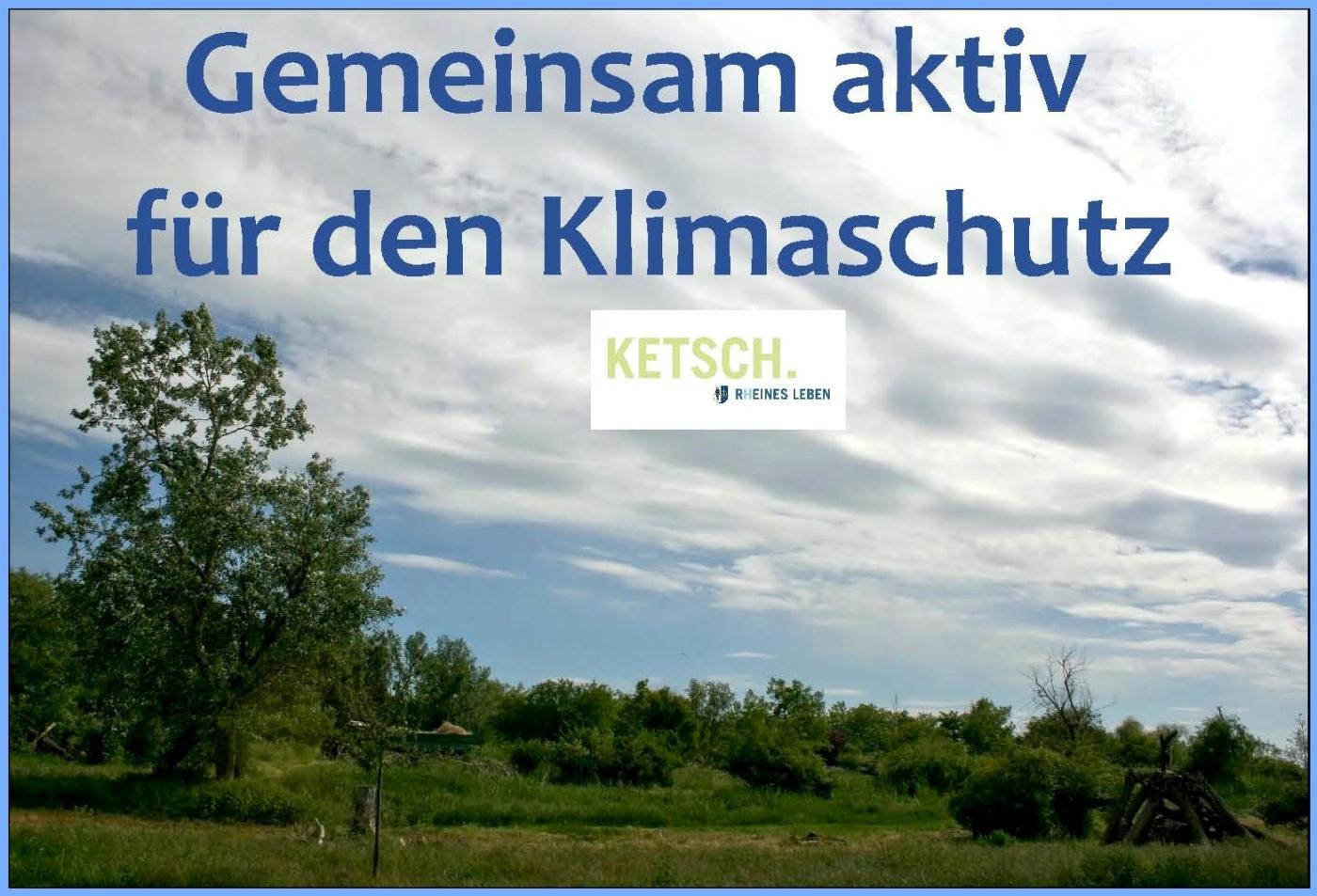 Naturbild mit Schrift: Gemeinsam aktiv für den Klimaschutz