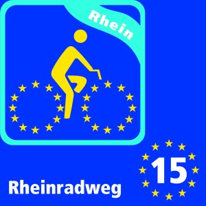 Das Bild zeigt das Logo des Rheinradweges
