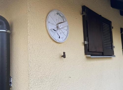 Sachbeschädigung an der Hauswand der Grillhütte